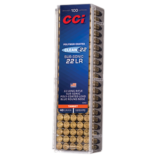 CCI 22LR BLUE POLYCOAT 40GR SUB 100/50 - Ammunition